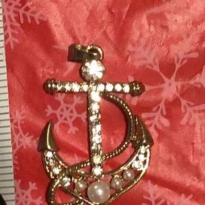 pendant, vintage anchor pendant from estate sale